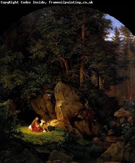 Adrian Ludwig Richter Genoveva in the Forest Seclusion